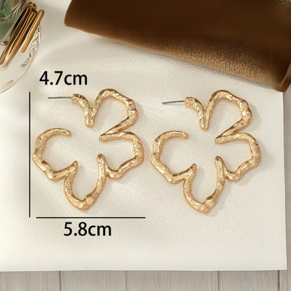 Flower Gold Hoops