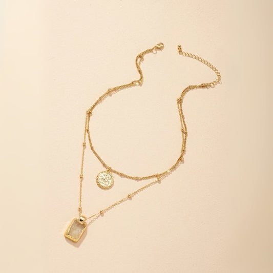 Geometric Charms Layered Necklace