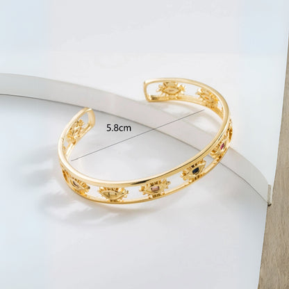 Evil Eye Rhinestone Bangle