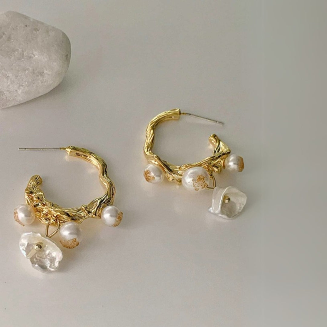 Rasha Pearl Hoops