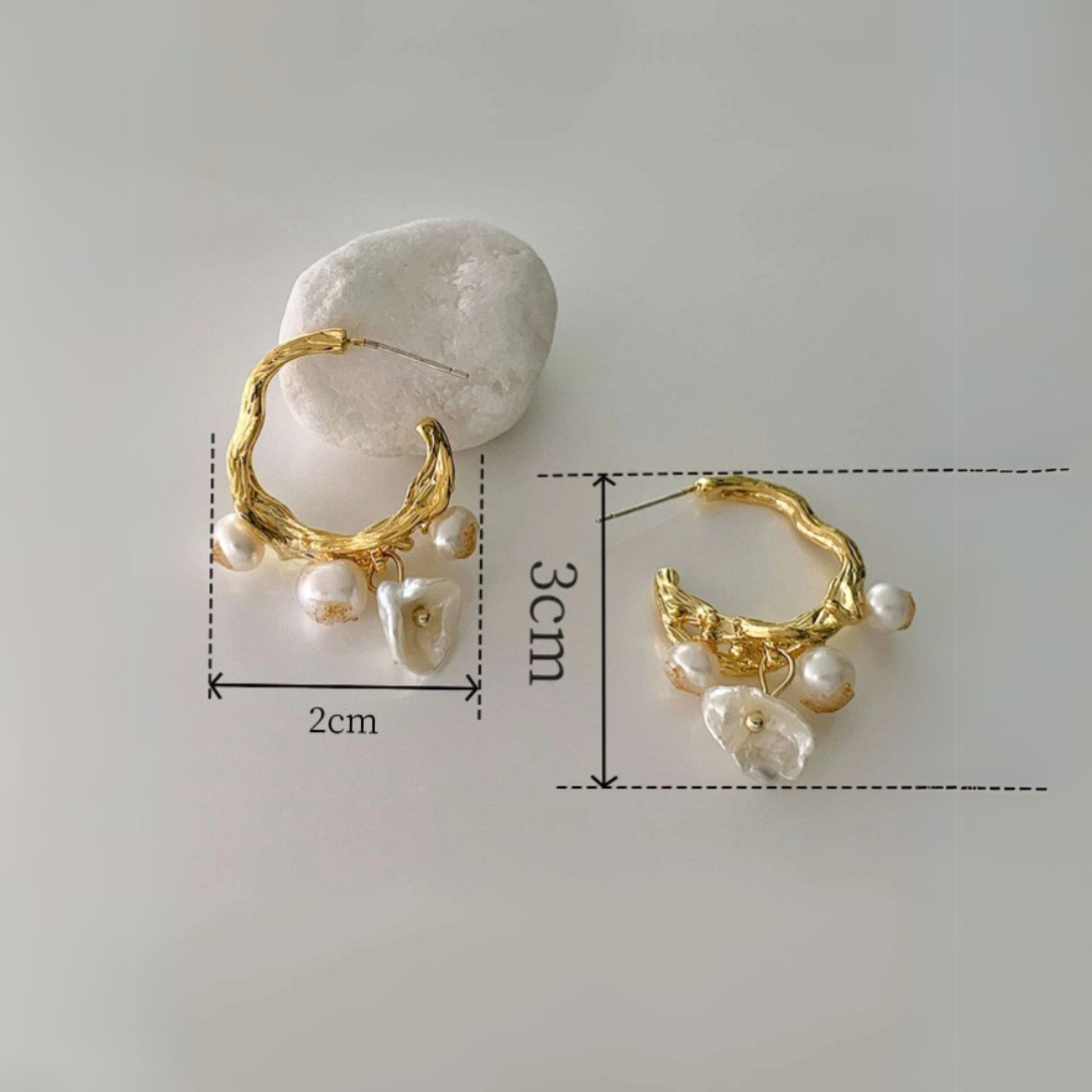 Rasha Pearl Hoops