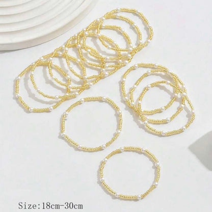 Beaded Pearl Bracelet Stack