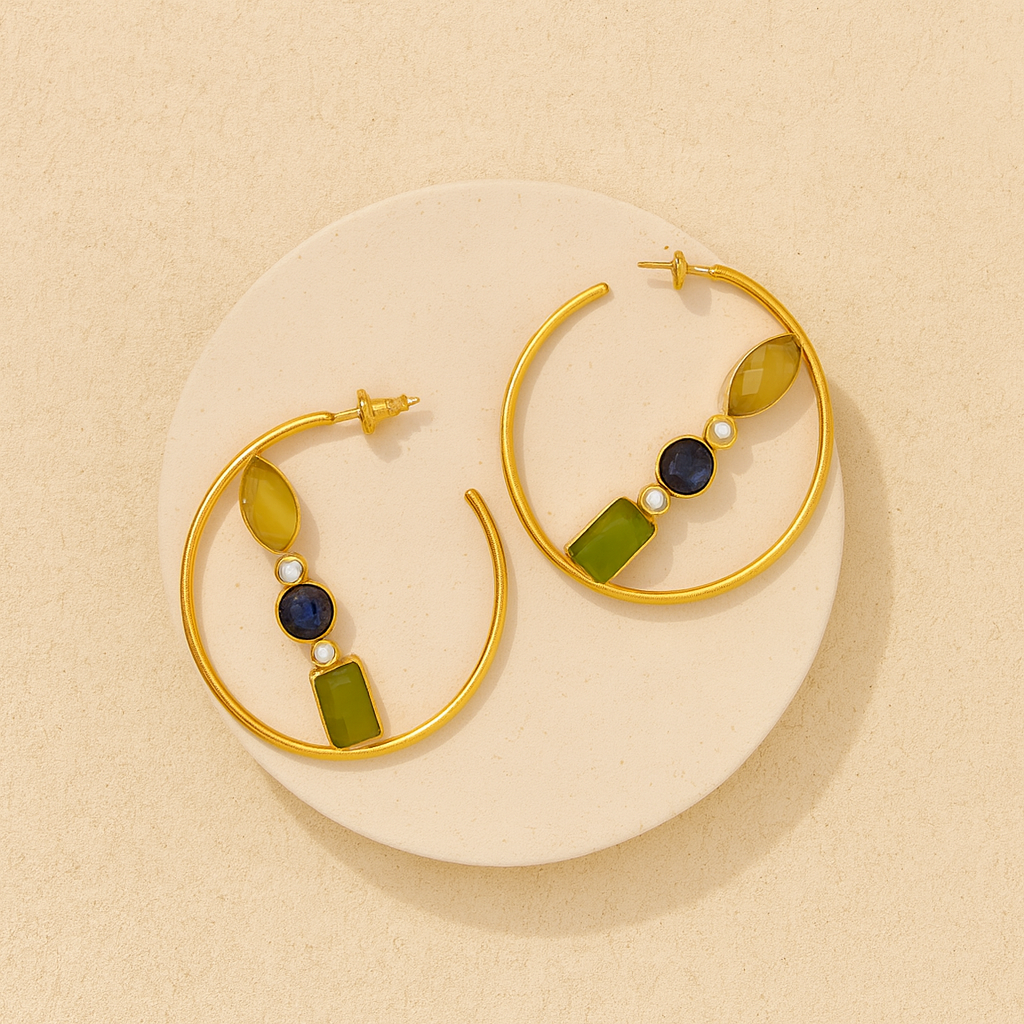 Kylie Gemstone Hoops