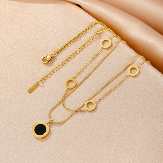 LAYERED CHARMS NECKLACE Stainless Steel