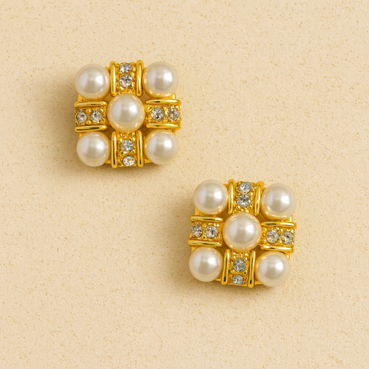 Pearl Square Studs