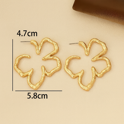 Flower Gold Hoops